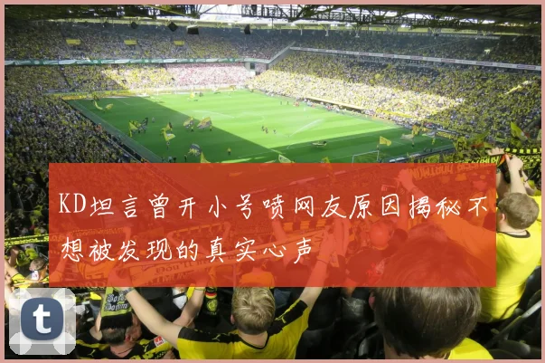 KD坦言曾开小号喷网友原因揭秘不想被发现的真实心声